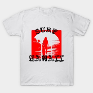 Surf Hawaii (Red & Black) T-Shirt